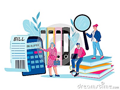 Business accounting and financial audit services concept, cartoon vector illustration Vector Illustration