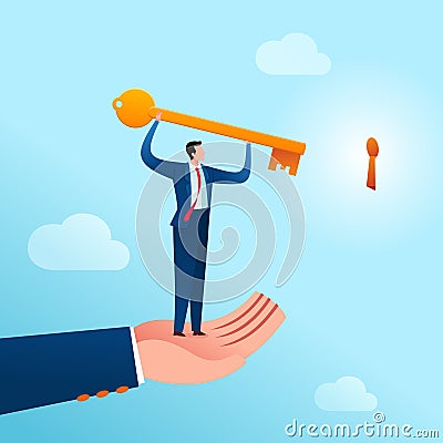 Business action solution guidance Vector Illustration