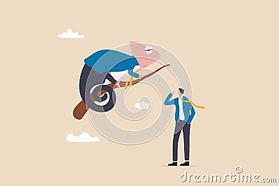 Business adaptability, change or evolve in uncertainty to survive and success, resilience or flexibility concept, businessman Vector Illustration