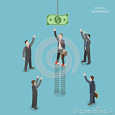 Business advantage isometric flat vector concept. Vector Illustration