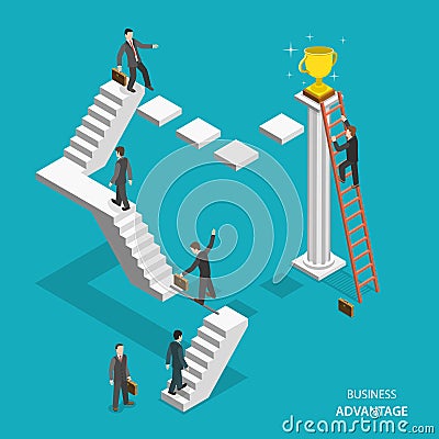 Business advantage isometric flat vector concept. Vector Illustration