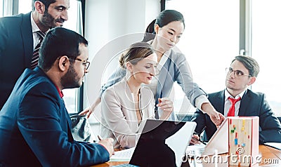 Business advisors structuring a deal Stock Photo