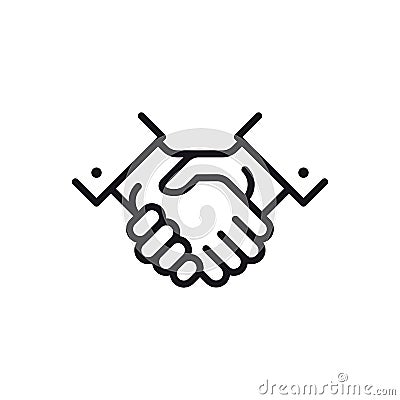 Business agreement handshake line art icon Vector Illustration