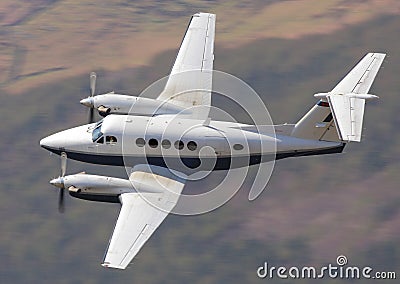 Private aircraft in flight Stock Photo