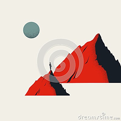 Business ambition and motivation vector concept. Symbol of achievement, succes, growth. Vector Illustration