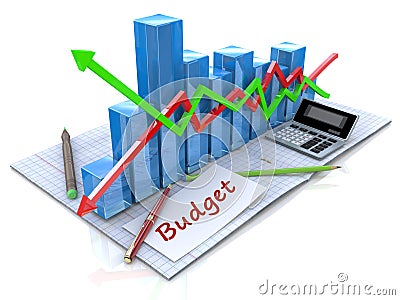 Business analysis, calculation of the budget Stock Photo