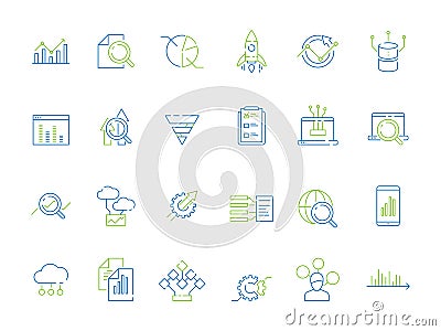 Business analysis icon. Manager strategy diagram graphics of risque financial research strategy data analyzer Vector Illustration