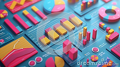 Business Analysis, Visual guide to methods used in Business Analysis with data representation. Stock Photo