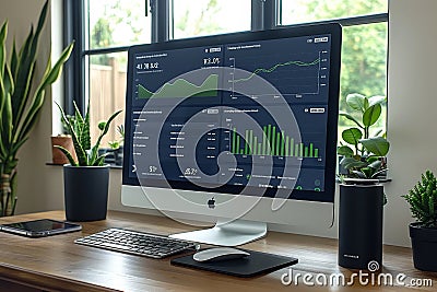 Business analyst creating digital transformation strategies and data management kpi reports Stock Photo