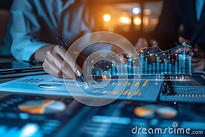 Data-Driven Financial Analysis Business Intelligence Meets Digital Marketing Expertise Stock Photo