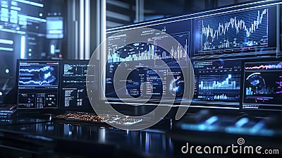 Business analysts utilize advanced technology to enhance data visualization and decision-making efficiency Cartoon Illustration