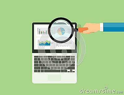 Business analytic graph in tablet device concept Vector Illustration