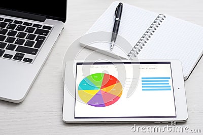 Business analytic with tablet computer Stock Photo