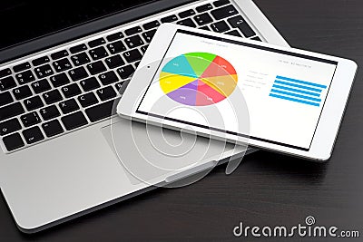 Business analytic with tablet pc Stock Photo
