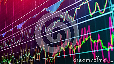 Business analytic with tablet pc and laptop computer. Display of Stock market quotes. Business graph with arrow showing profits Stock Photo