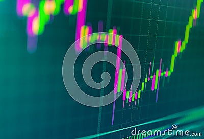 Business analytic with tablet pc and laptop computer. Stock market data on LED display. Display of Stock market quotes. Digital Stock Photo