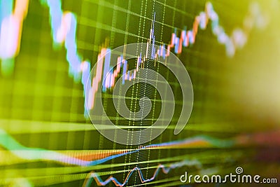 Business analytic with tablet pc and laptop computer. Stock market numbers and financial data displayed on trading screen of Stock Photo