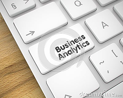 Business Analytics - Message on the White Keyboard Button. 3D. Stock Photo