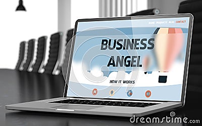 Business Angel on Laptop in Conference Room. 3d Stock Photo