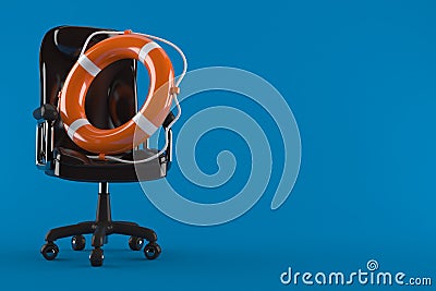 Business armchair with life buoy Stock Photo