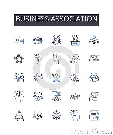 Business association line icons collection. Community, Unity, Tradition, Belonging, Spirituality, Culture, Family vector Vector Illustration