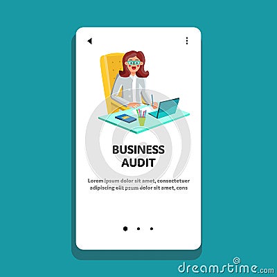 Business Audit Working Accountant Financier Vector Illustration Vector Illustration