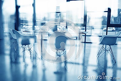 Business background of a with meeting room. double exposure Stock Photo