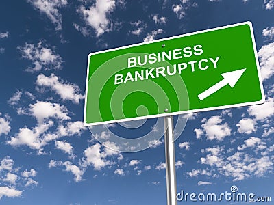 Business bankruptcy traffic sign Stock Photo