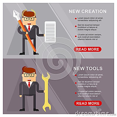 Business banner creation Vector Illustration