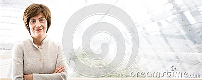 Business banner - senior businesswoman Stock Photo