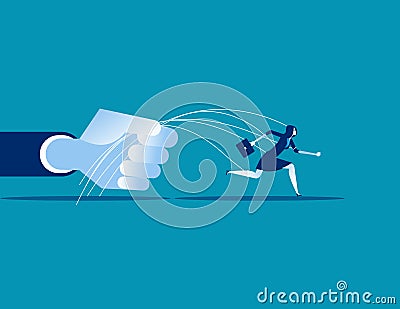 Business being pulled by strings. Concept business vector illust Vector Illustration