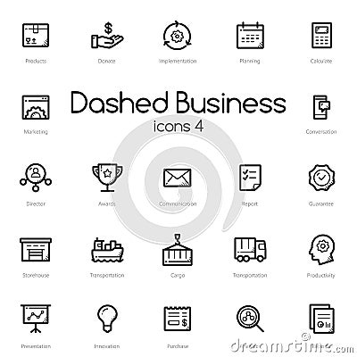 Business black line icons set Stock Photo