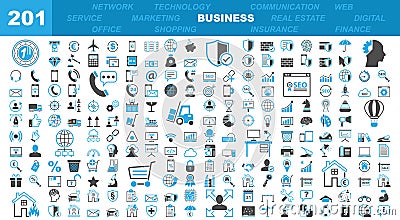 Business & Office Icons - 201 Iconset Stock Photo