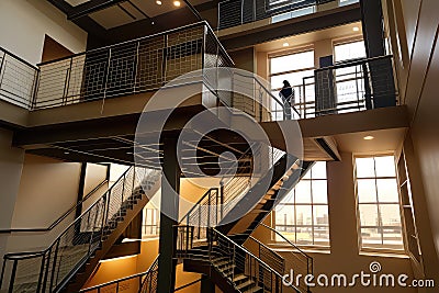 Business blur hurried characters in a modern business building Stock Photo