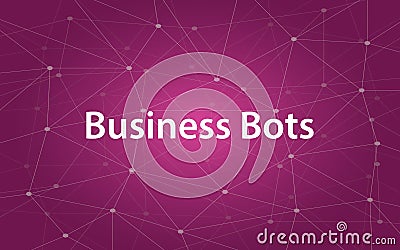Business bots white tetx illustration with purple constellation map as background Vector Illustration