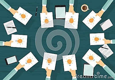 Business brainstorm.share idea to work.business creative. Vector Illustration