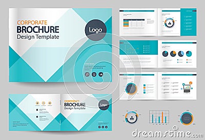 Business brochure design template and page layout for company profile Vector Illustration