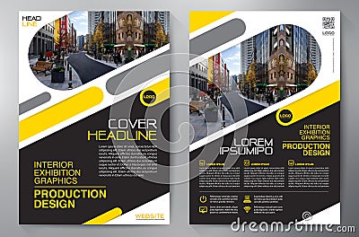 Business Brochure. Flyer Design. Leaflets a4 Template. Cover Boo Vector Illustration