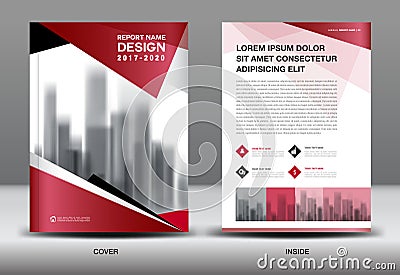 Business Brochure flyer template, Red cover design Vector Illustration