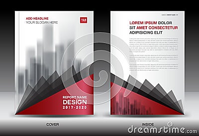 Business Brochure flyer templater, Red and black cover design Vector Illustration