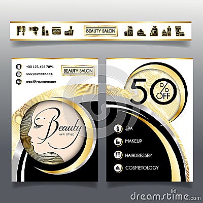 Business brochure-template for beauty salons and hairdressing_5 Vector Illustration