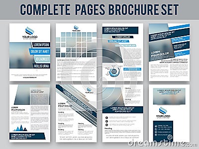 Business brochure, template or flyer set. Cartoon Illustration