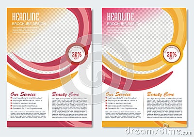 Business Brochure Template with Red and Yellow color Design Vector Illustration