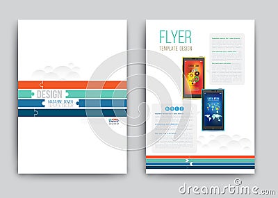 Business Brochure template with smartphones. Vector Illustration