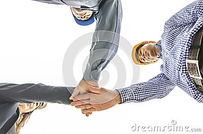 Business, building, partnership, gesture and people concept , Stock Photo