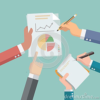 Business busy working Vector Illustration