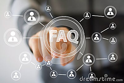 Business button FAQ connection web communication Stock Photo