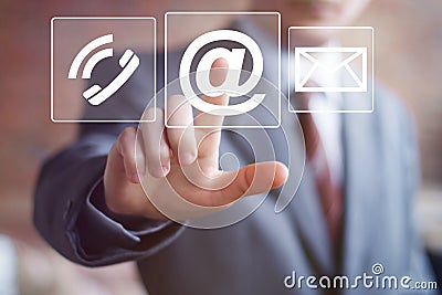 Business button messaging web mail sending icon Stock Photo