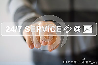 Business button web 24 hours service icon Stock Photo