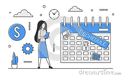 Business calendar schedule Vector Illustration